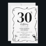 Invitation Main Drawn Birthday Party 30th, 40th, 50th,<br><div class="desc">Invitation de fête d'anniversaire,  célébration dessinée à la main,  invitation coloré manuscrit,  illustration de lunettes de cocktail,  invitation de 30e anniversaire de carte blanche,  Invitation de cocktail à la main,  30e,  40e,  50e,  Invitation d'anniversaire, </div>