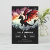 Invitation Main Drawn Bold Dragon Célébration d'anniversaire (Debout devant)