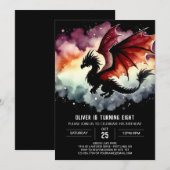 Invitation Main Drawn Bold Dragon Célébration d'anniversaire (Devant / Derrière)