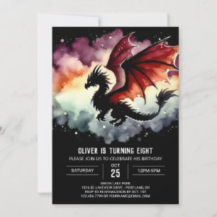 Invitation Main Drawn Bold Dragon Célébration d'anniversaire
