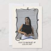 Invitation Main Drawn Bow 21e Fun Photo Anniversaire (Dos)