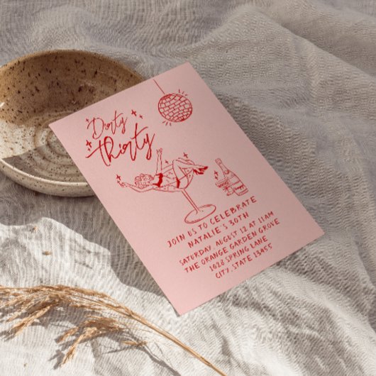 Invitation Main Drawn Dirty Trente 30e Fun Birthday Party