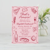 Invitation Main Drawn Italian That's Amore Red Bridal Brunch (Debout devant)