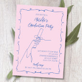 Invitation Main Drawn Pink & Blue 2024 Graduation