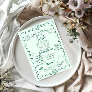 Invitation Main Drawn St. Patrick's Day Girls Night Part