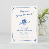 Invitation Main fantaisiste tirée à la main Marine Blue Engag (Debout devant)