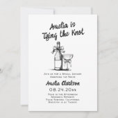 Invitation Main fantaisiste tirée en jouant le noeud (Devant)