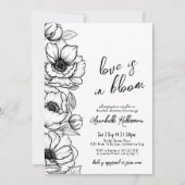 Invitation Main florale tirée Fête des mariées lunaire (Devant)