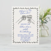 Invitation Main Homme Écrite Pour Lui Fête Anniversaire (Debout devant)