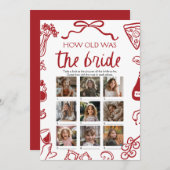 Invitation Main Italienne Rouge Dessinée Comme L'Ancien Était (Devant / Derrière)