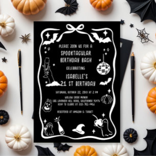 Invitation Main lunaire tirée Halloween Anniversaire