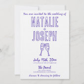 Invitation Main moderne dessinée Écrit Rétro Mariage photo (Devant)