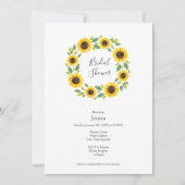Invitation Main Painted Watercolor Sunflower (Devant)