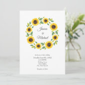 Invitation Main Painted Watercolor Sunflower (Debout devant)