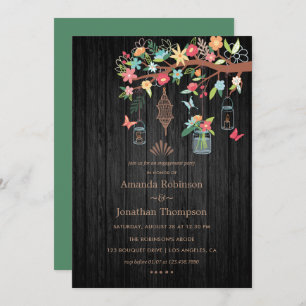 Invitation Main peinte Mason Jars Spring Engagement Party