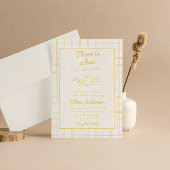 Invitation Main Rétro Levé Bun Dans Le Baby shower Ange Four