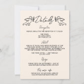 Invitation Main Rétro Tirée Écrite Cupidé Tout En Un Mariage (Dos)