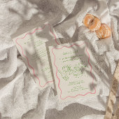 Invitation Main Rétro Tirée Funky Moderne Tout en un Mariage