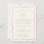 Invitation Main Rétro Tirée Funky Moderne Tout en un Mariage (Dos)