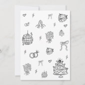 Invitation Main romantique dessinée Whimsical Black Blanc Mar (Dos)