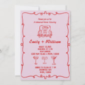 Invitation Main Rose Tirée La Nuit Avant Le Dîner De La Répét (Dos)