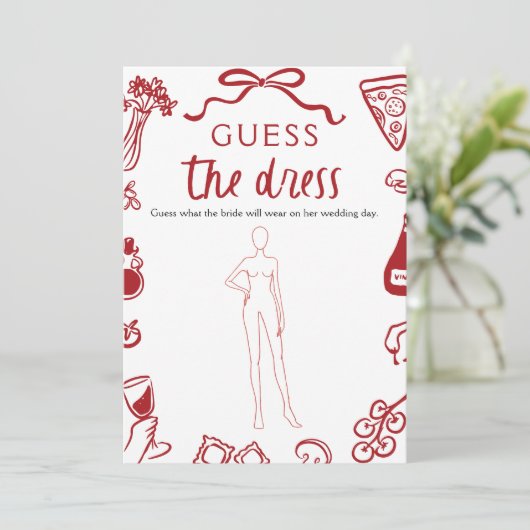 Invitation Main Rouge Dessinant Devinez La Fête des mariées D (Debout devant)