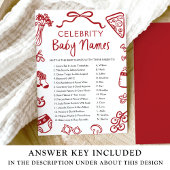 Invitation Main rouge dessinée Italienne Célébrité Nom du béb