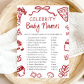 Invitation Main rouge dessinée Italienne Célébrité Nom du béb