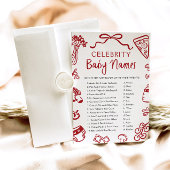 Invitation Main rouge dessinée Italienne Célébrité Nom du béb