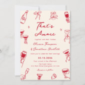 Invitation Main rouge tiré italien c'est un plus Mariage (Devant)