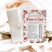 Invitation Main Rouge tiré italien Devis Qui maman ou papa je