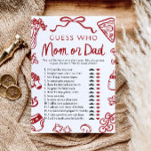 Invitation Main Rouge tiré italien Devis Qui maman ou papa je