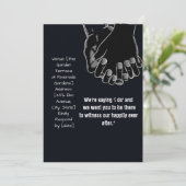 Invitation main simple main vecteur noir (Debout devant)