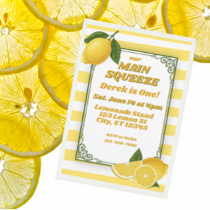 Invitation Main Squeeze a un an, Lemon 1er anniversaire