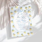 Invitation Main Squeeze Citron Bleu Bow Italien Fête des mari