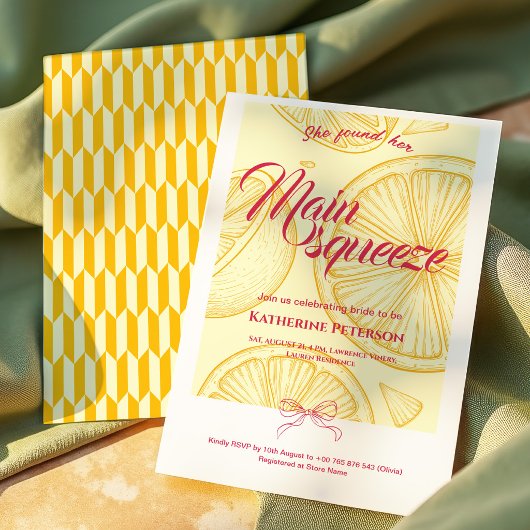 Invitation Main Squeeze Citrus Bridal Shower Lemon Bright