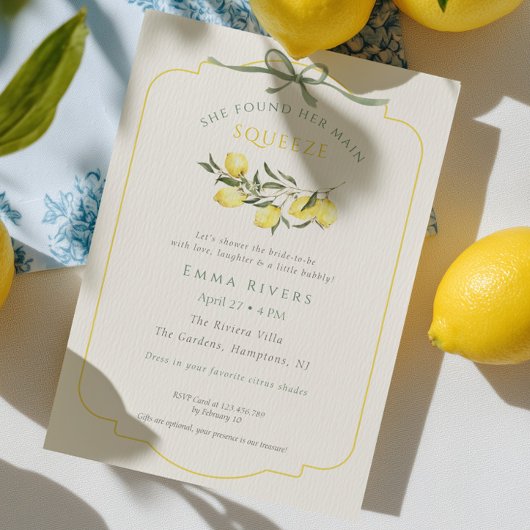 Invitation Main Squeeze Citrus Sage Green Bridal Shower
