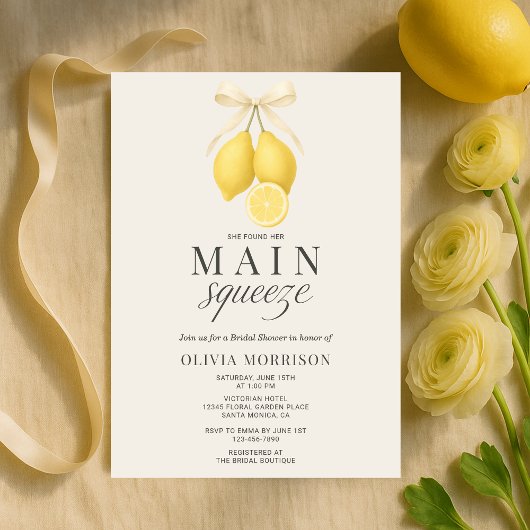 Invitation Main Squeeze Coquette Bow Bridal Shower