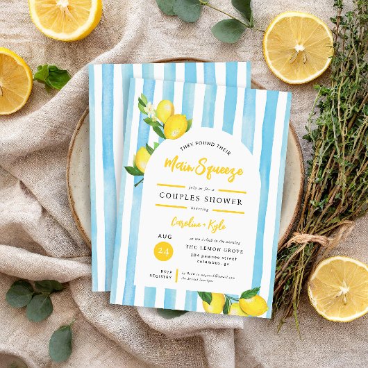 Invitation Main Squeeze Été Citron Couples Douche