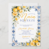 Invitation Main Squeeze Lemon Blue Italian Bridal Shower  (Devant)