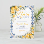 Invitation Main Squeeze Lemon Blue Italian Bridal Shower  (Debout devant)