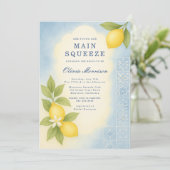 Invitation Main Squeeze Lemon QR Code Bridal Shower (Debout devant)