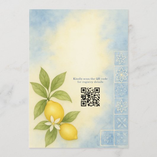 Invitation Main Squeeze Lemon QR Code Bridal Shower (Dos)