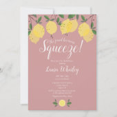 Invitation Main Squeeze Lemons Dusty Fête des mariées Rose (Devant)