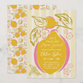 Invitation Main Squeeze Mariage Lemon Dessiné à la Main (Devant / Derrière)