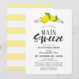 Invitation Main Squeeze Simple Lemon Drive-by Fête des mariée