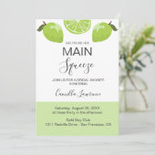 Invitation Main Squeeze Tropical Citrus Green Bridal Shower  (Debout devant)