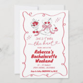 Invitation Main tiré Attacher le savoir Martini Bachelorette (Devant)