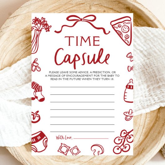 Invitation Main tiré Baby shower italien temps Capsule jeu