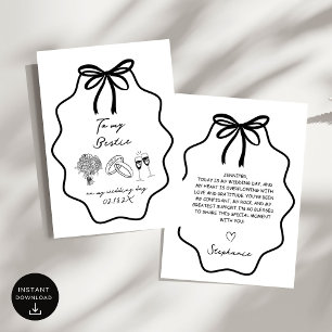 Invitation Main Tiré Bow À Ma Bestie Sur Mon Mariage